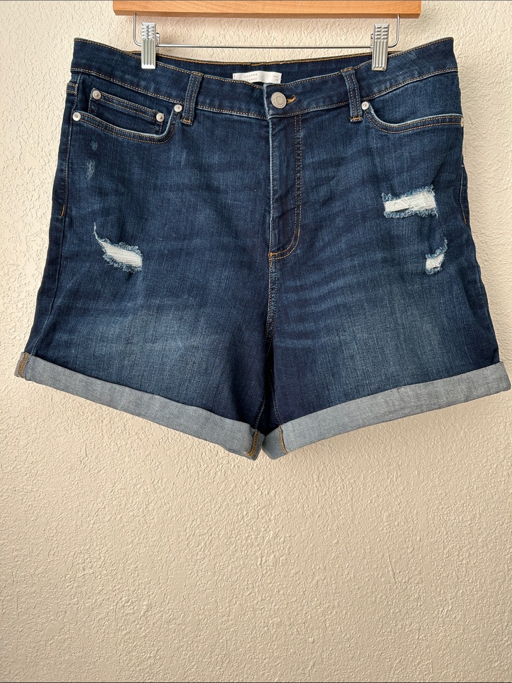 Lauren Conrad Size 16 Cuffed Hem Denim Jean Shorts